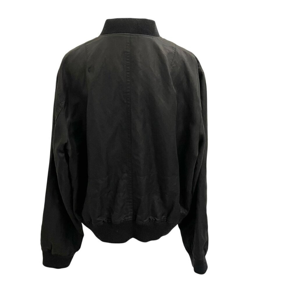 VINCE Linen Wool Blend Crop Bomber Jacket Pockets Classic Black size Large - Picture 7 of 11